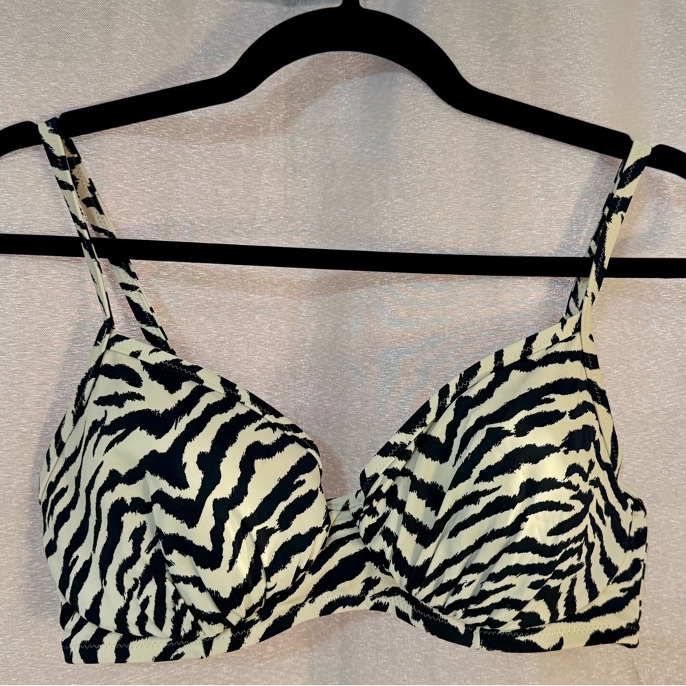 Zebra Print Swimsuit Top